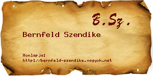 Bernfeld Szendike névjegykártya